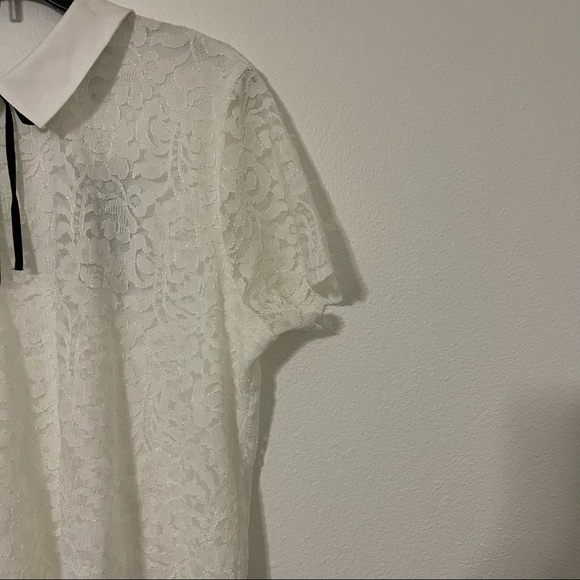 Karl Lagerfeld Paris Lace white Collar Blouse Size S. - Picture 12 of 16